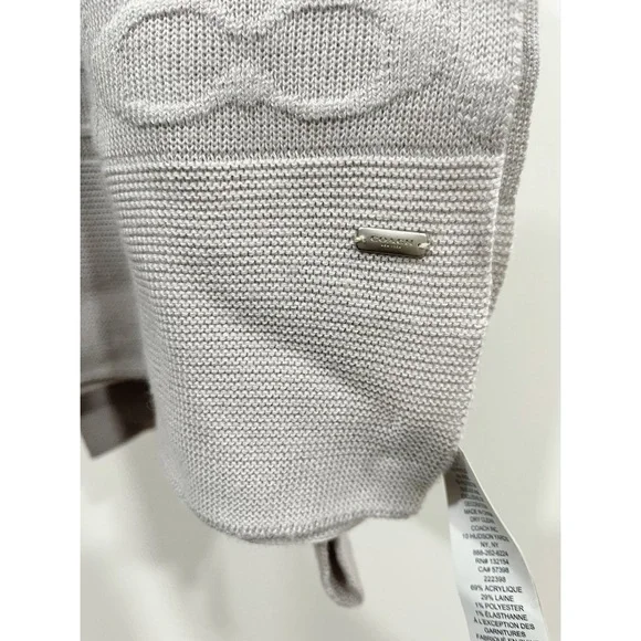 Coach Embossed Signature Knit Scarf Ice - Picture 2 of 7